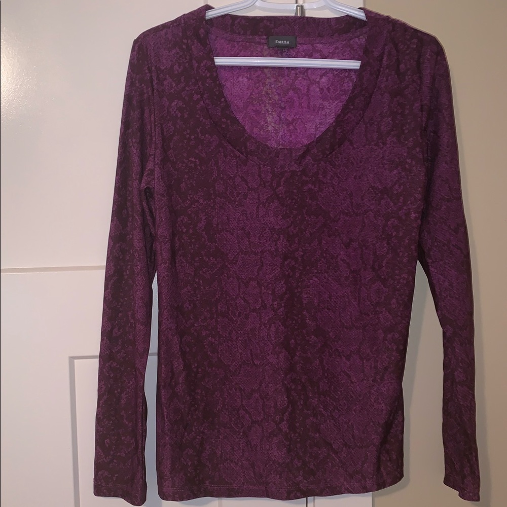 Talula Aritzia Long Sleeve Snakeskin Top